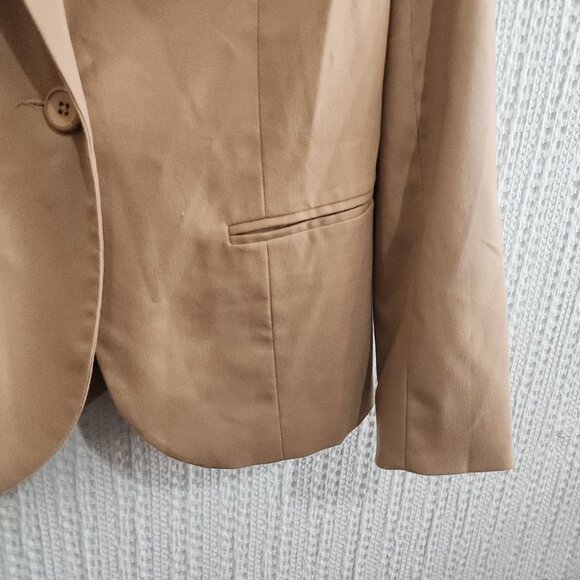 Vintage Blair Women's Tan One Button Blazer Jacket Size 10 - Picture 4 of 13